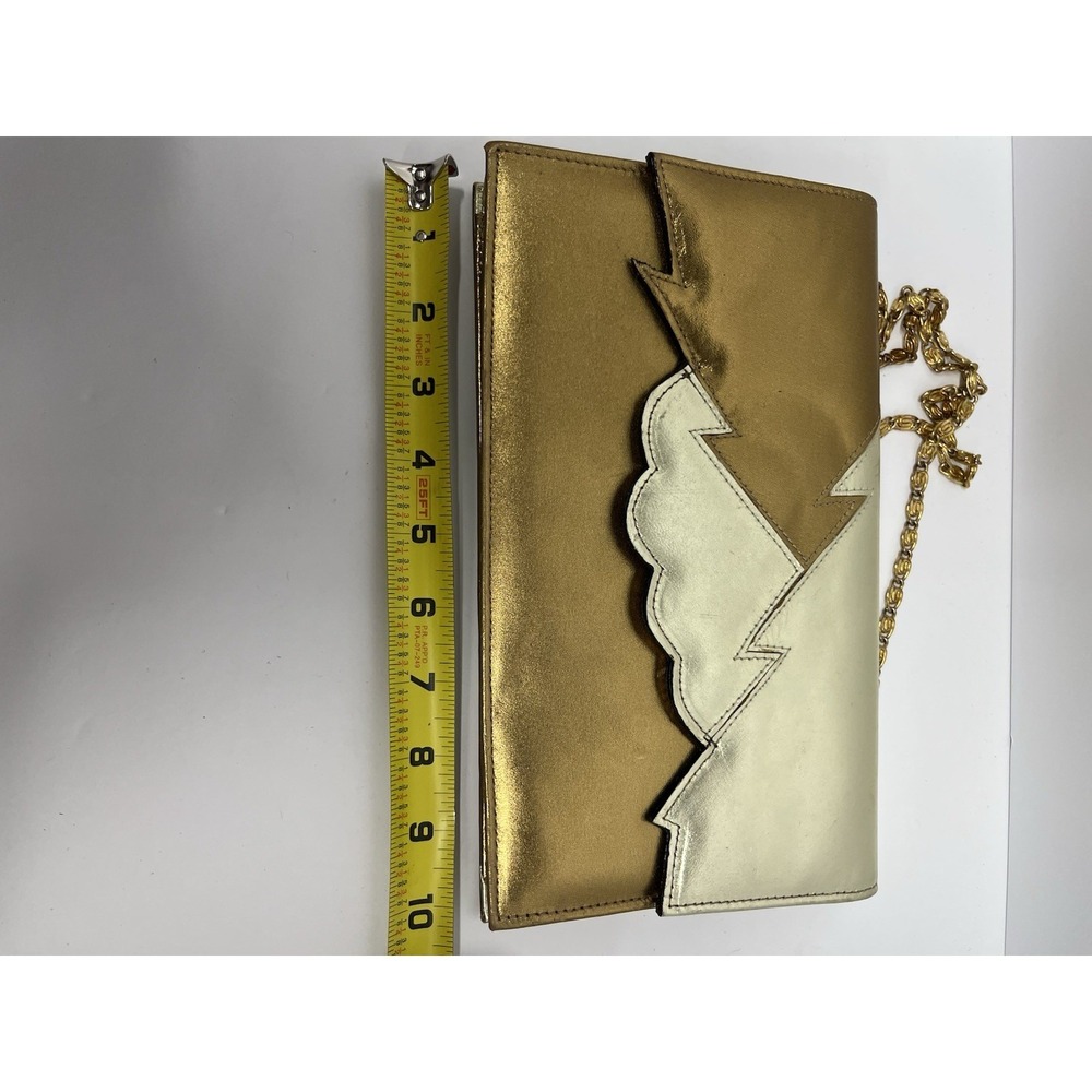 Vintage Monzo & Franco Gold Clutch Handbag - Ladies Chain Purse - Picture 5 of 7